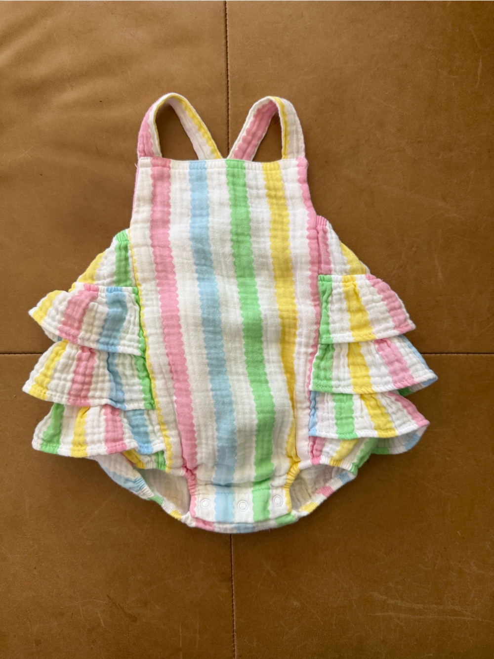Angel Dear Organic Cotton Ruffle Romper 0-3M